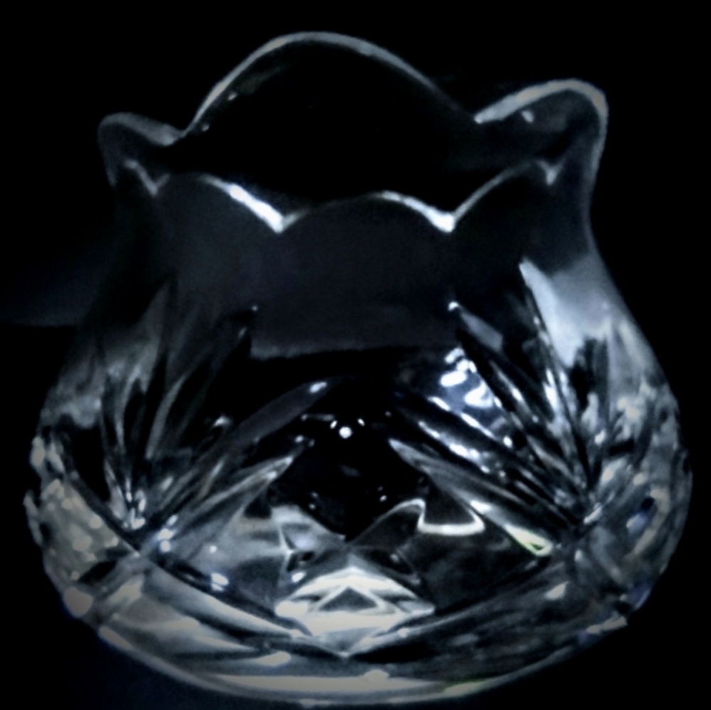 ILLUSIONS Crystal votive candle holder - Handcrafted In Slovenia - 24% Full Lead